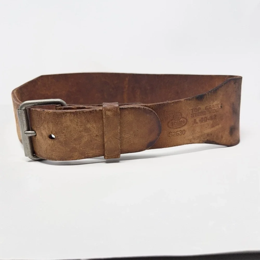 Bolen Top Grain Steer Hide Weightlifting Belt Adjustable Leather Large 40-42